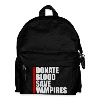 Donate Blood Donate Blood Save Vampires Halloween - Kids' Backpack - black - Front