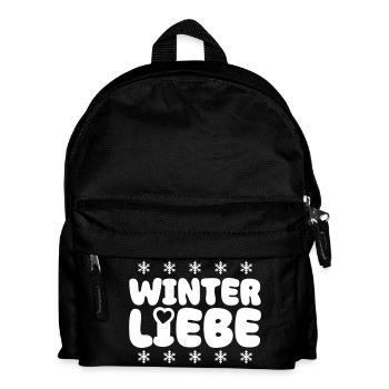 Winter Liebe Herz - Kinder Rucksack - Schwarz - Vorne