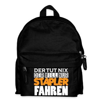 Il ne fait rien, il veut juste conduire un chariot élévateur - Sac à dos Enfant - noir - Devant