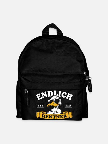 Cartoon Rente 2026 - Ruhestand - Pension - Kinder Rucksack - Schwarz