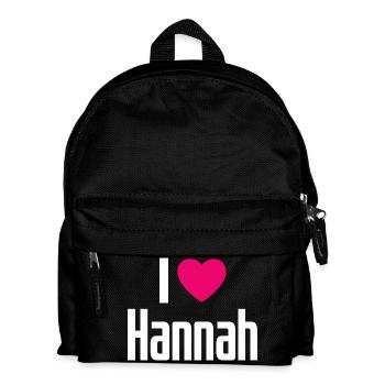 I Love Hannah Pinkes Herz Ich liebe Hannah - Kinder Rucksack - Schwarz - Vorne