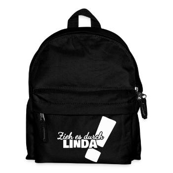 Vorname Linda - Kinder Rucksack - Schwarz - Vorne