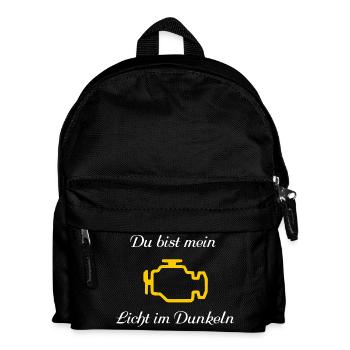 Auto Spruch lustig Motorlampe Kfz  - Kinder Rucksack - Schwarz - Vorne