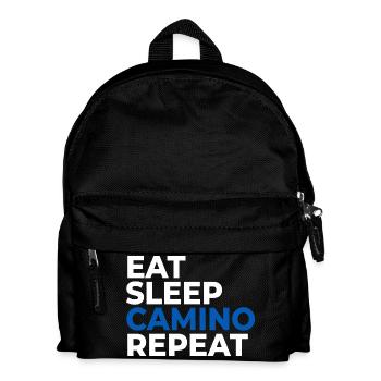 Eat sleep Camino Repeat | Jakobsweg, Pilgern - Kinder Rucksack - Schwarz - Vorne