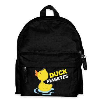 Duck Fiabetes Lustiges Wortspiel mit Gummiente T1D-Bewusstsein - Kinder Rucksack - Schwarz - Vorne
