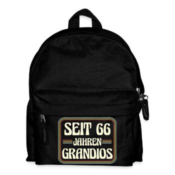 66 Jahre alt Geburtstag 66. Geburtstag - Kinder Rucksack - Schwarz - Vorne