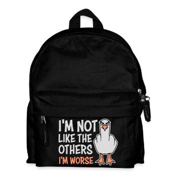 Middle Finger Seagull In Not Like The Others I'm Worse - Kids' Backpack - black - Front