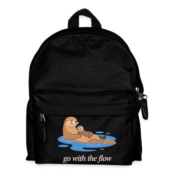 Otter-Duo geht mit dem Strom - Kinder Rucksack - Schwarz - Vorne