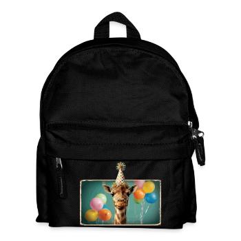 Giraffe Animals Zoo Party Jungle Zoo Birthday - Kids' Backpack - black - Front
