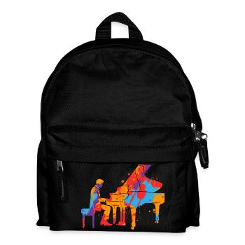 Piano Colorful Pianist Boys Men Kids Piano - Kids' Backpack - black - Front