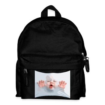 Bébé luxueux en tissu blanc - Sac à dos Enfant - noir - Devant
