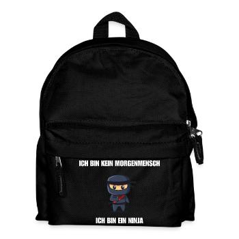 Ich bin kein Morgenmensch - Ich bin ein Ninja - Kinder Rucksack - Schwarz - Vorne