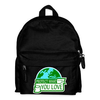 Déclaration de protection de la nature Protéger ce que vous aimez Logo de la Déclaration de Protection de la Nature - Sac à dos Enfant - noir - Devant
