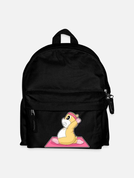 Hamster Yoga Fitness Gymnastik - Kinder Rucksack - Schwarz