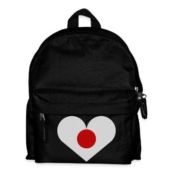 Japanese flag in the shape of a heart - Kids' Backpack - black - Front