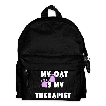 Meine Katze ist meine Therapeutin - Kinder Rucksack - Schwarz - Vorne