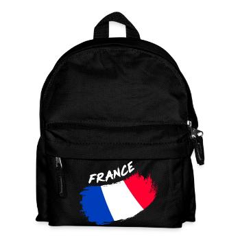 France Frankreich Französische Flagge Brush Design - Kinder Rucksack - Schwarz - Vorne