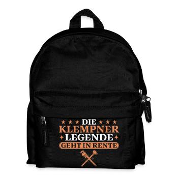 Ruhestand Klempner Legende in Rente - Kinder Rucksack - Schwarz - Vorne