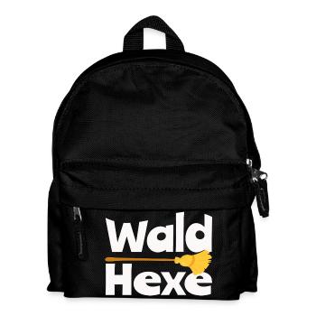 Wald Hexe Besen Natur Hexerei Fantasy Design - Kinder Rucksack - Schwarz - Vorne