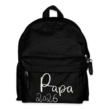 Lettrage à la main Papa 2026 - Sac à dos Enfant - noir - Devant