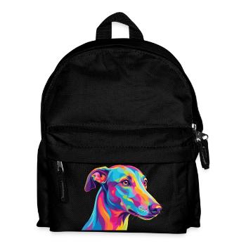 Art coloré de lévrier aquarelle - Sac à dos Enfant - noir - Devant