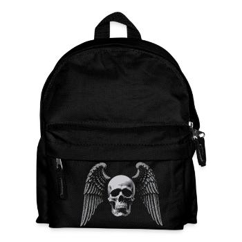 Winged Skull Gothic Emblem - Kids' Backpack - black - Front