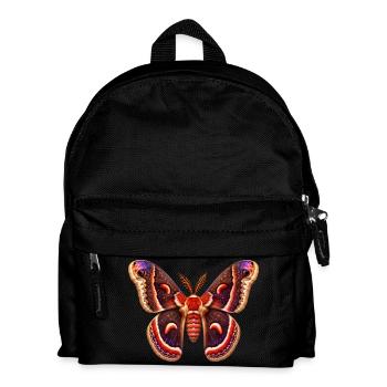 Cecropia Moth Hyalophora cecropia Cartoon Style - Kids' Backpack - black - Front