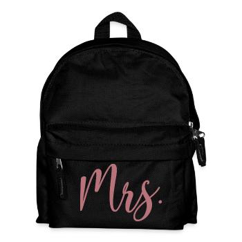 Mrs. Matching Couple Engagement Wedding Honeymoon - Kids' Backpack - black - Front
