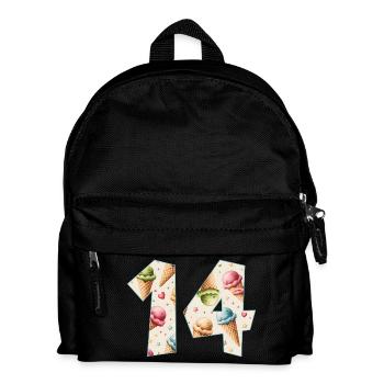 EISCREME NUMMER 14 JAHRE EIS 14. GEBURTSTAG - Kinder Rucksack - Schwarz - Vorne