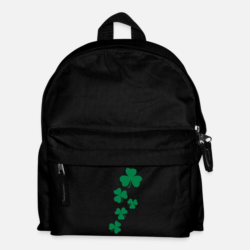 Kleeblatt Kleeblätter St.Patty Tag - Kinder Rucksack - Schwarz