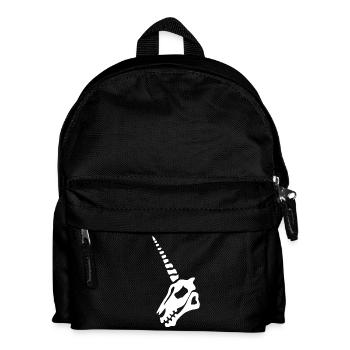 white unicorn skull - Kids' Backpack - black - Front