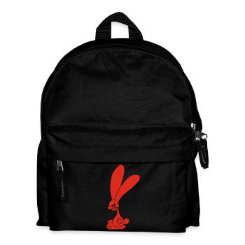 Grumpy red rabbit - Kids' Backpack - black - Front