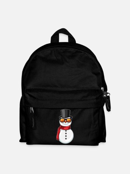 Schneemann Weihnachten Gentleman - Kinder Rucksack - Schwarz