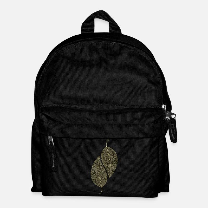 Blätter Dekorativ - Kinder Rucksack - Schwarz