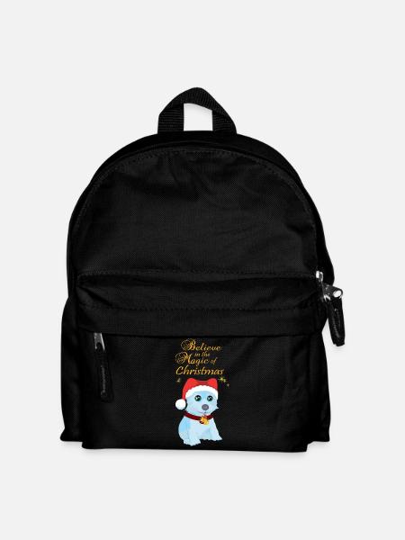 Believe in the Magic of Christmas mit Hund - Kinder Rucksack - Schwarz