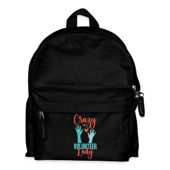 Volunteer Appreciation Crazy Lady Volunteer - Kids' Backpack - black - Front