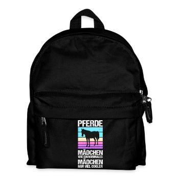 Reiten Pferdeliebhaber Reiterhof Pferde - Kinder Rucksack - Schwarz - Vorne