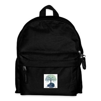 Sleeper cat under tree swirl - Kids' Backpack - black - Front