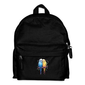 Wellensittiche - Kinder Rucksack - Schwarz - Vorne