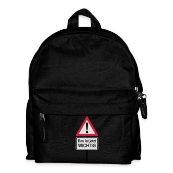 Achtung, das ist jetzt wichtig - Kinder Rucksack - Schwarz - Vorne