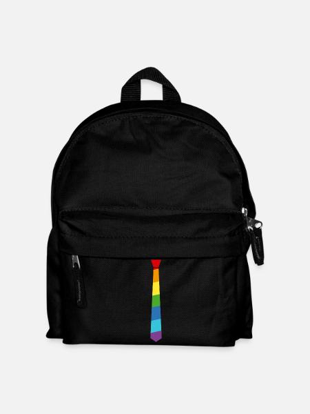 Regenbogen Krawatte - Fahne - Flagge - Gay Pride - Kinder Rucksack - Schwarz