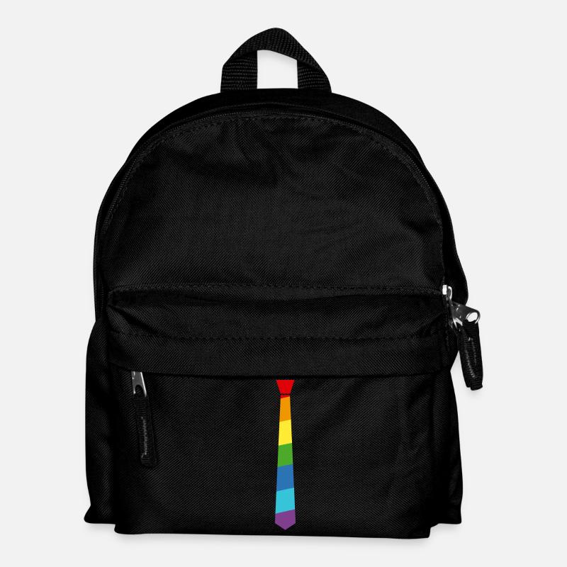 Regenbogen Krawatte - Fahne - Flagge - Gay Pride - Kinder Rucksack - Schwarz