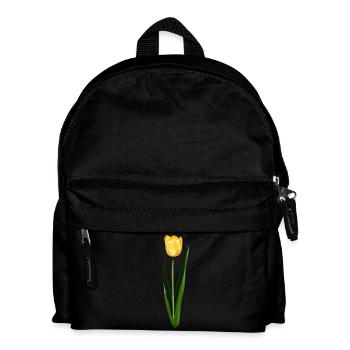 Gelbe Tulpe - Kinder Rucksack - Schwarz - Vorne