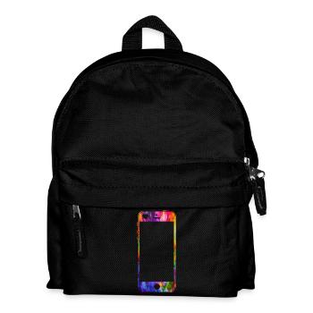 Mobile phone with heart - Kids' Backpack - black - Front