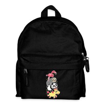 Fancy Stadtmusikanten Einhorn Panda Flamingo Sloth - Kinder Rucksack - Schwarz - Vorne
