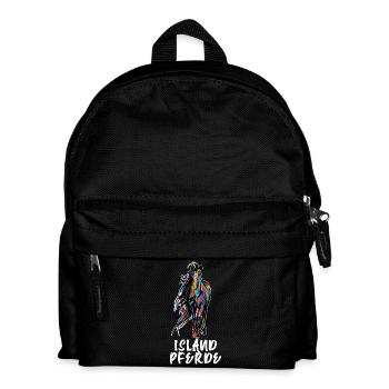 Cool Icelandic Horses Stallion Horses Saying Horse Love - Kids' Backpack - black - Front