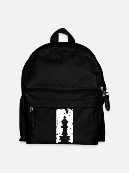 Schach König retro Symbol Schachlogo Team icon - Kinder Rucksack - Schwarz