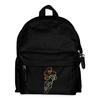 Vintage Football Player Drawing - Kids' Backpack - black - Front