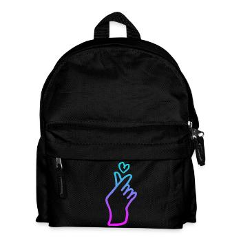 Kpop Handzeichen Herz - Kinder Rucksack - Schwarz - Vorne