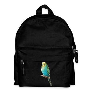 Wellensittich - Kinder Rucksack - Schwarz - Vorne